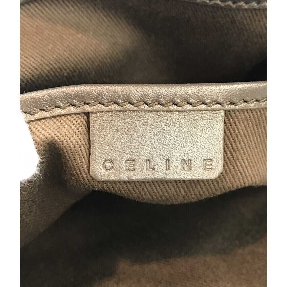 Celine Macadam tote handbag Suede Leather Brown - Picture 4 of 6